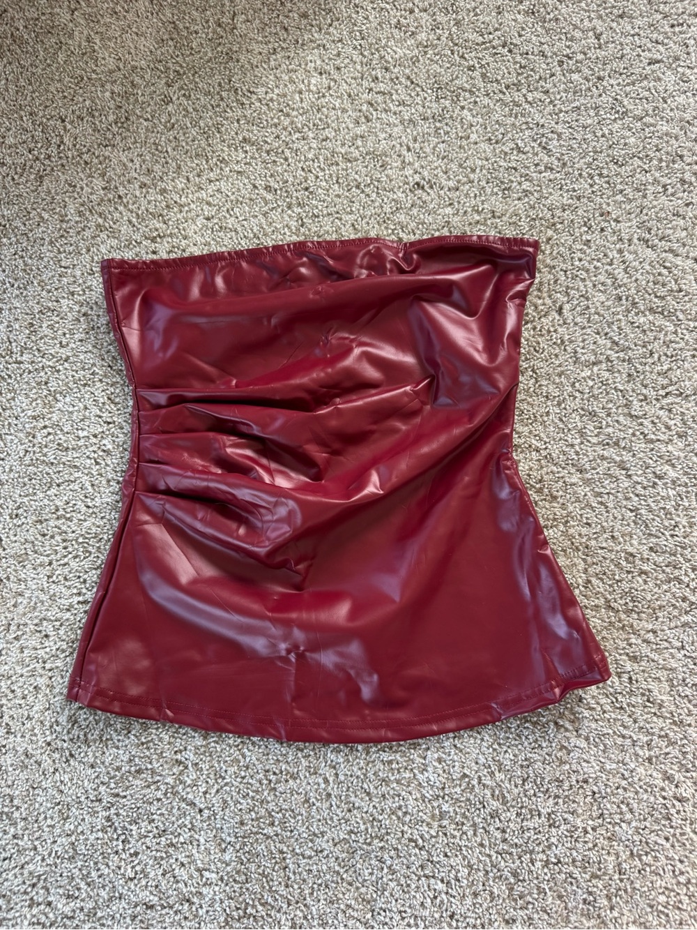 Strapless Faux Leather Top